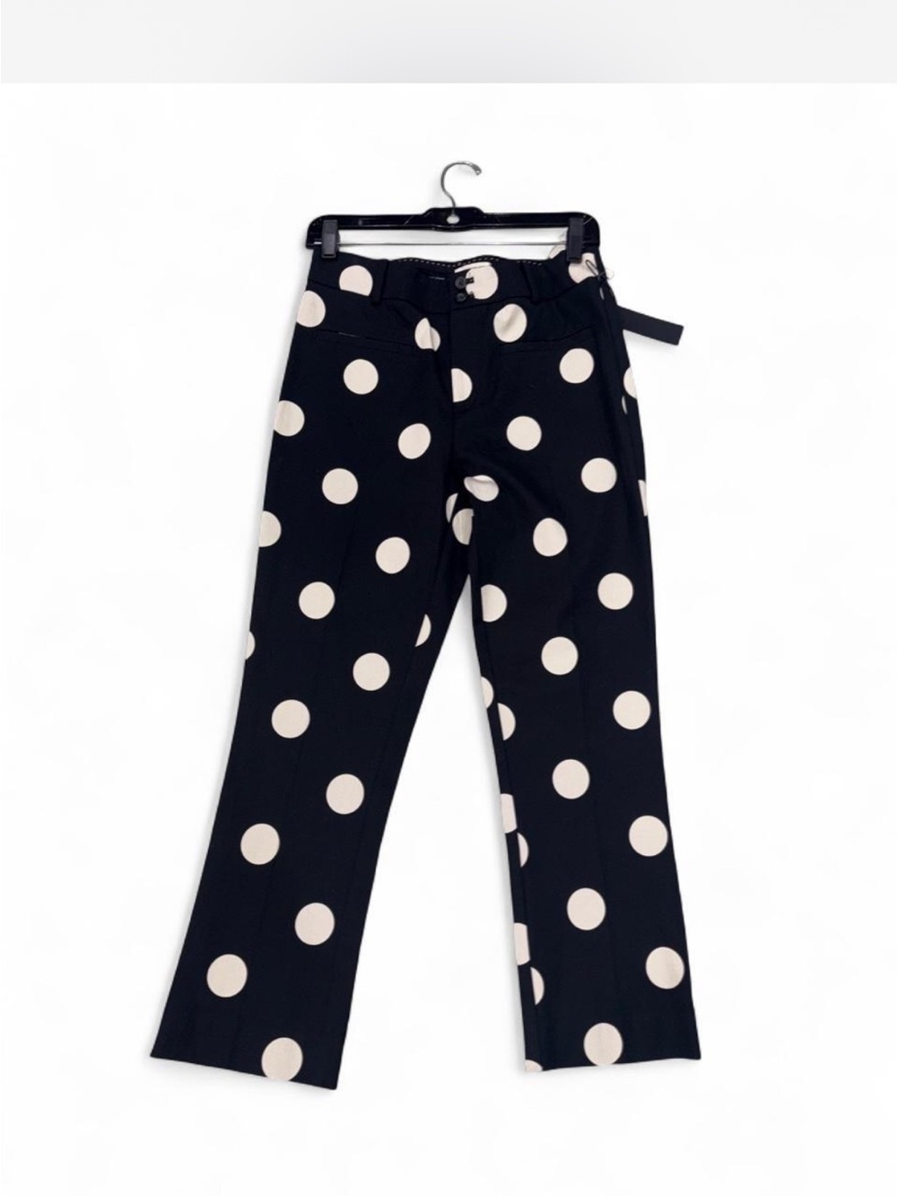Anthropologie Black Polka Dot Pull-On Pants